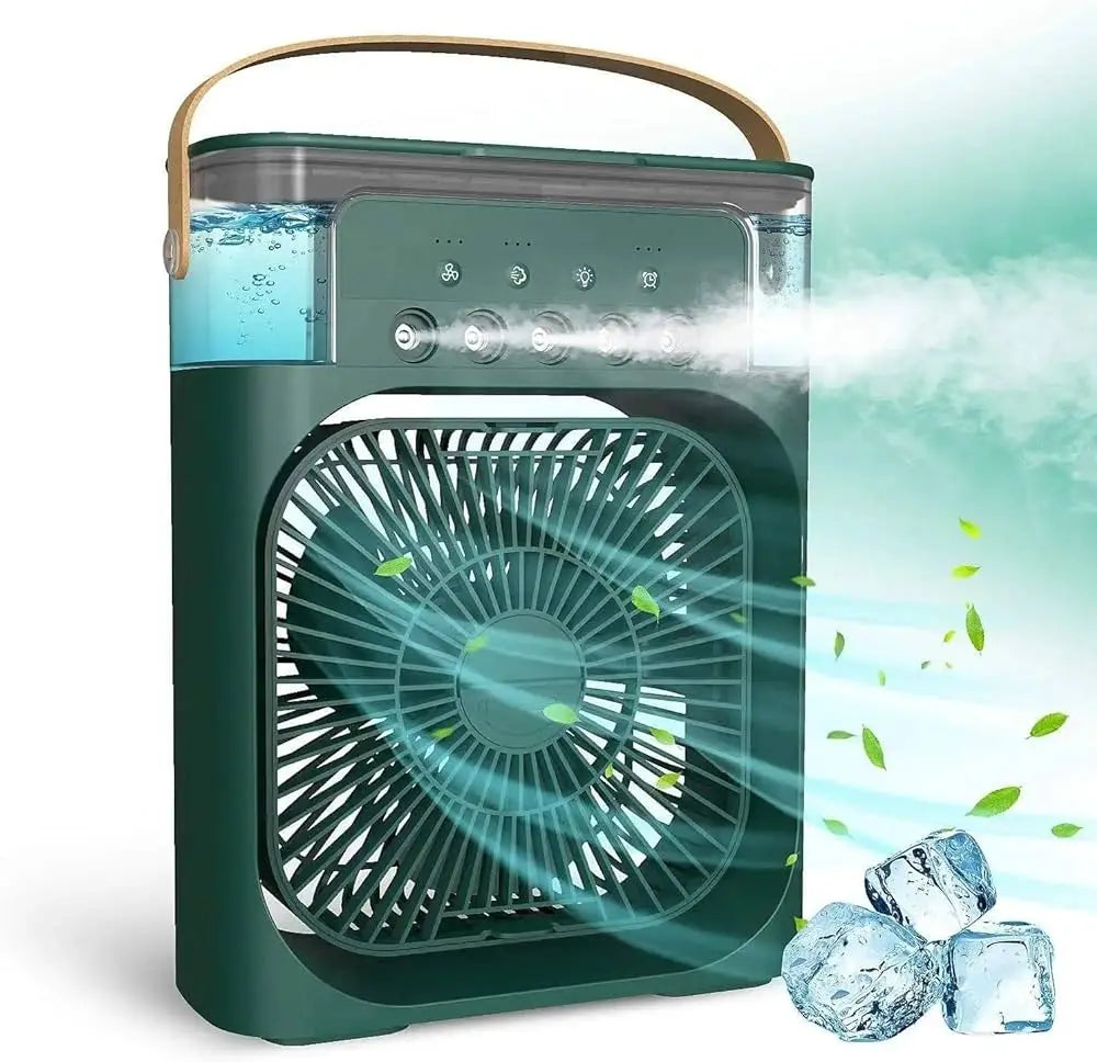 3 In 1 Mist Fan Cooler LED Light Portable Humidifier E-mart