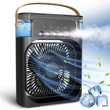 3 In 1 Mist Fan Cooler LED Light Portable Humidifier E-mart