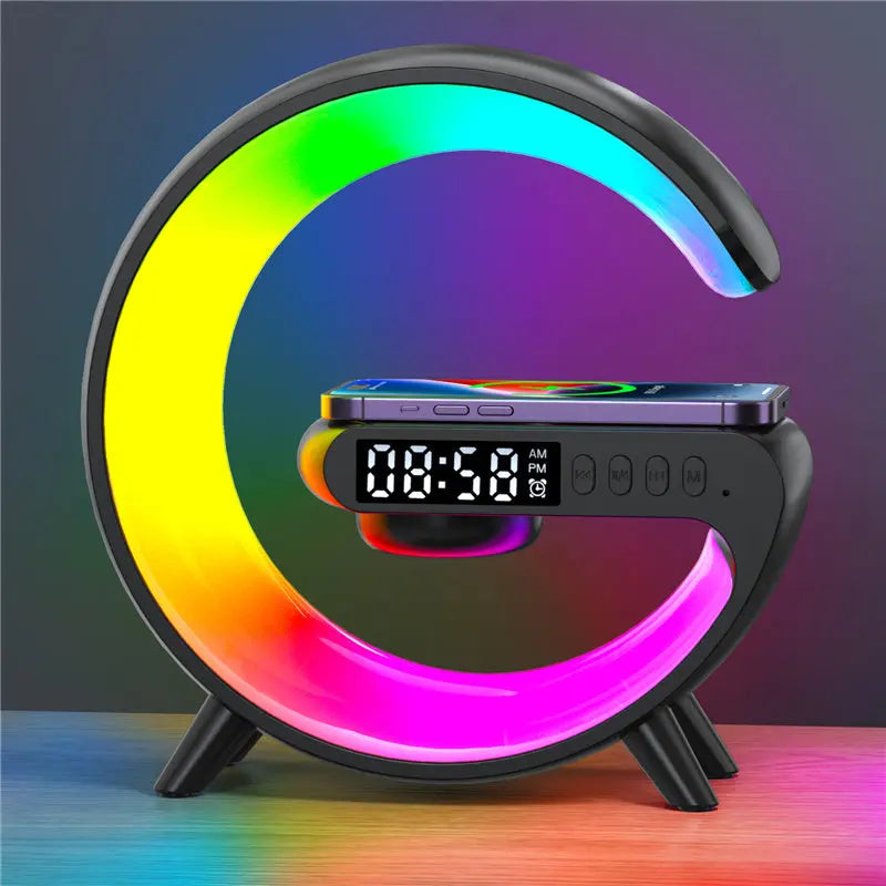 3 in 1 RGB Speaker Wireless Charger Pad Alarm Clock E-mart