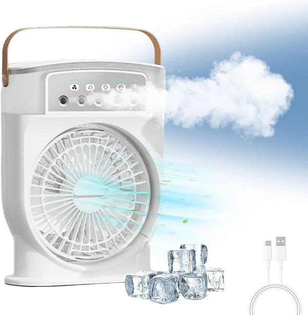 3 In 1 Portable Air Cooling Fan (Rechargeable)